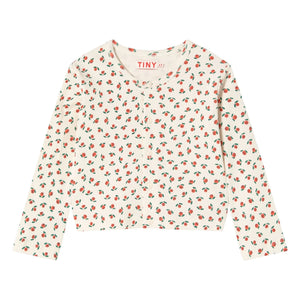 Tinycottons - Camiseta de tirantes acanalada Rosas de algodón orgánico | Blanco