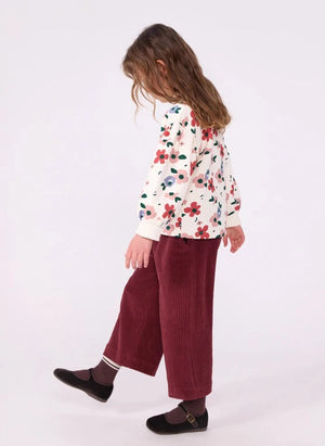 Petit Bateau - Organik Pamuk Kordon Bağcıklı Pantolon | Bordo