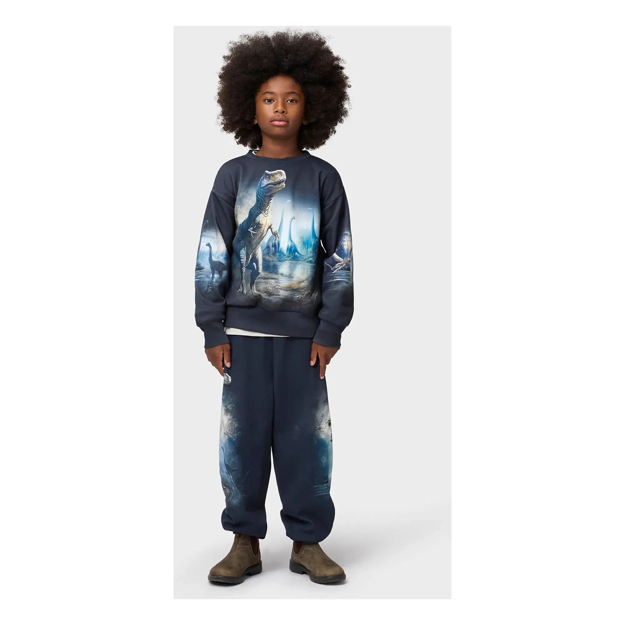 Sudadera Molo - Mattis Dinosaurs de algodón orgánico | Negro