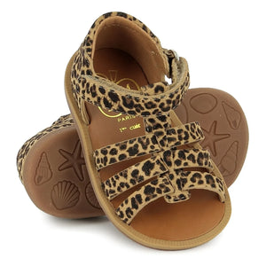 Pom d'Api - Sandalias de Leopardo con Correa Poppy | Marrón