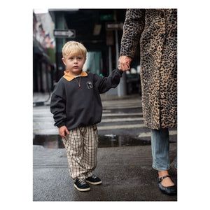 Mini Rodini - Sudadera con cuello pantera de algodón orgánico | Negro