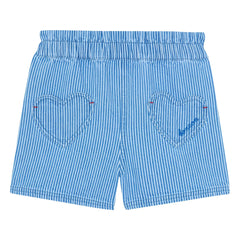 Bonton - Shorts con bolsillos en forma de corazón a rayas Melanie | Azul