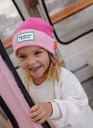 Hello Hossy - Gorro de algodón orgánico con bloques de color | Rosa