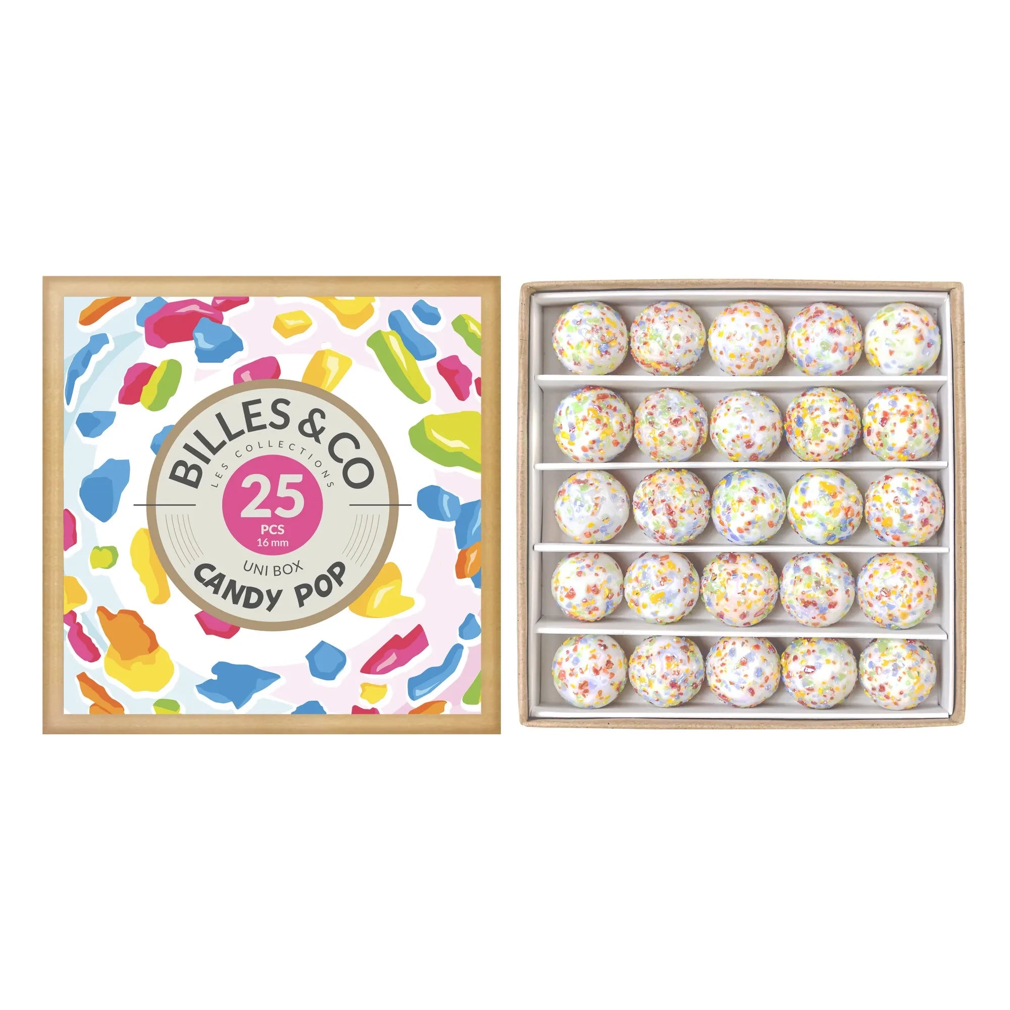 Billes & Co - Caja de 25 canicas - Candy Pop