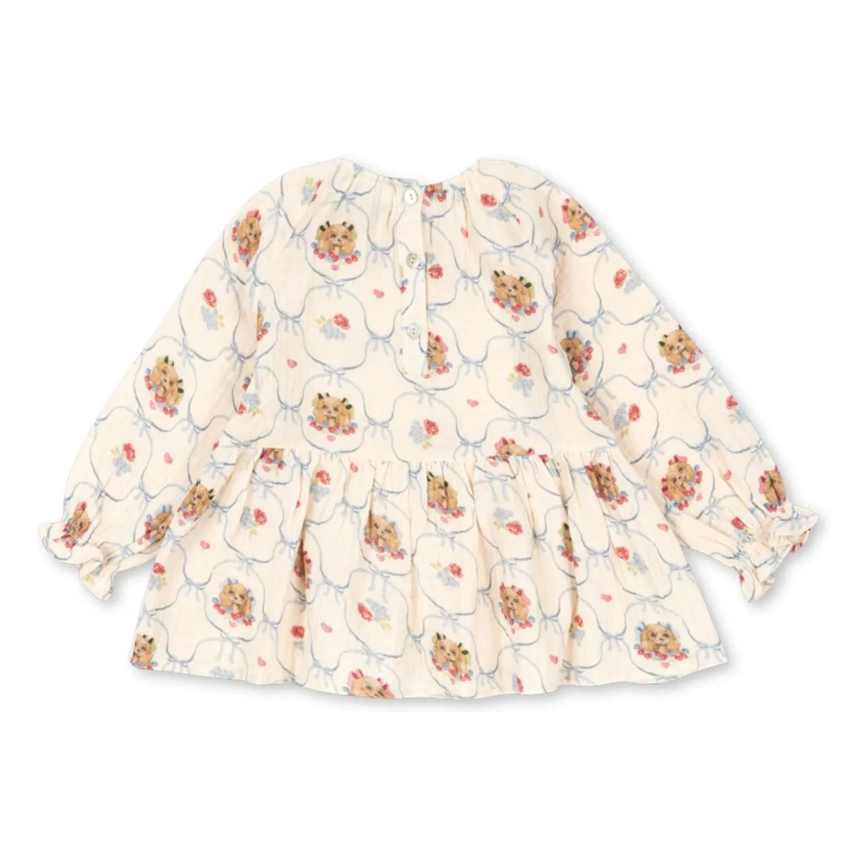 Konges Sløjd - Blusa de algodón orgánico Coco Dogs | Crudo