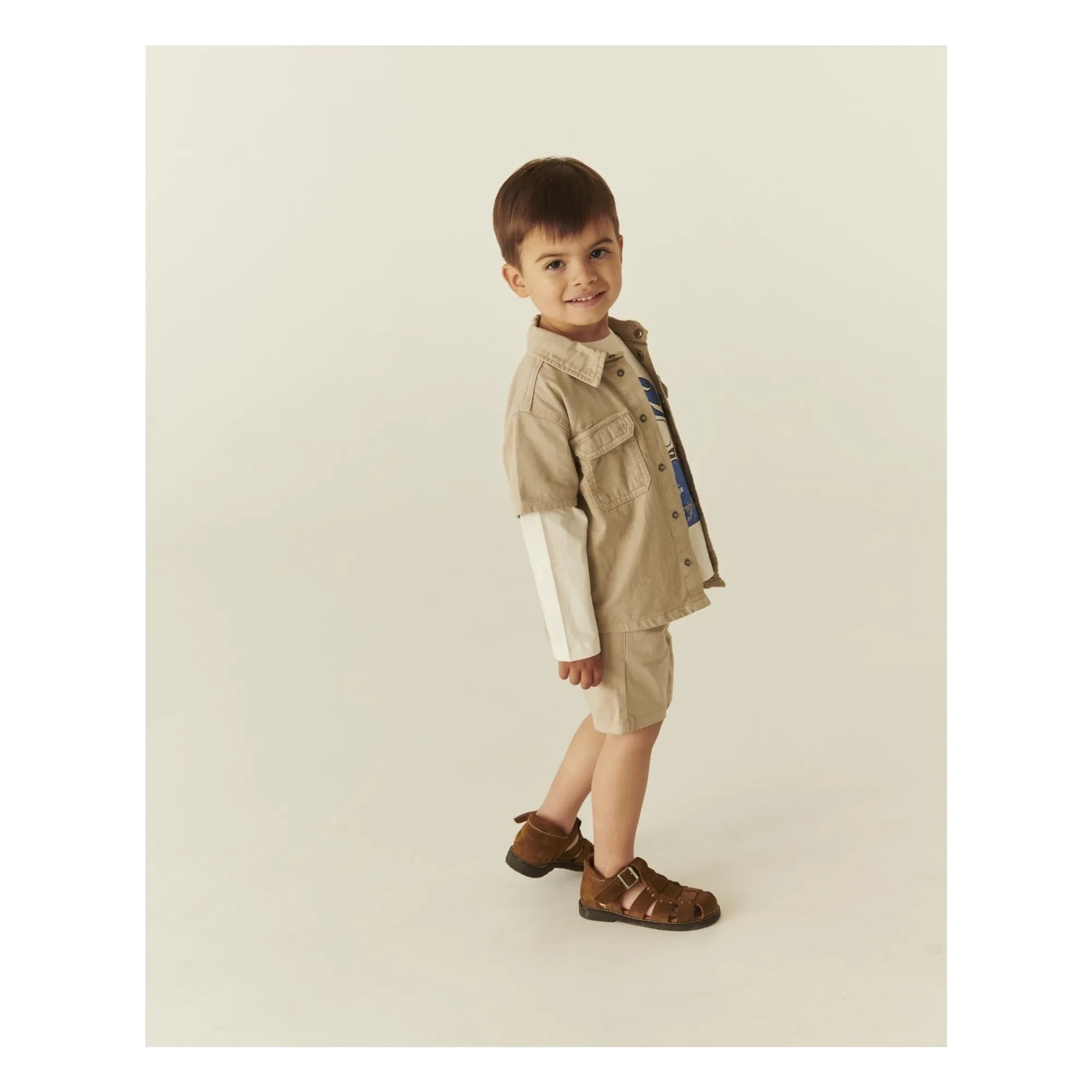 Copenhagen Colors - Camisa Safari de sarga de algodón orgánico | Beige
