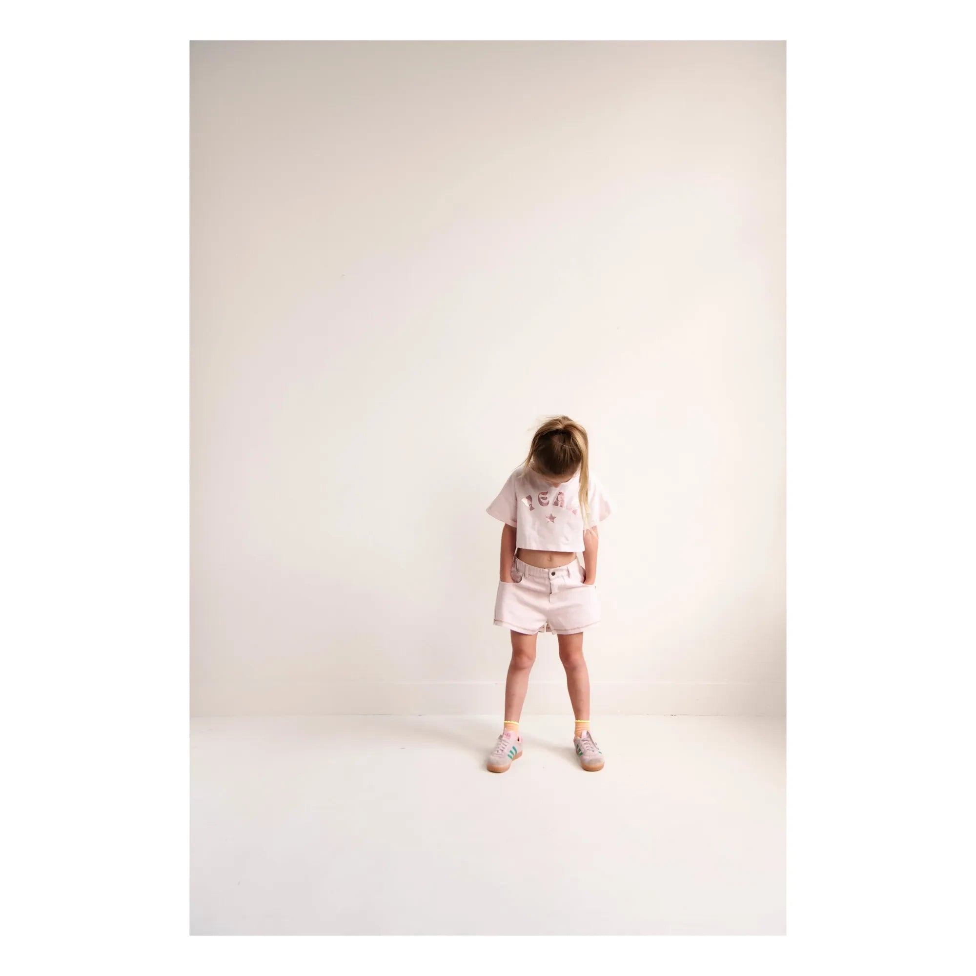 Jenest - Pantalón corto de sarga de algodón orgánico Lilou | Rosa pálido