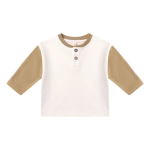 Quincy Mae - Camiseta Henley de algodón orgánico | Marfil