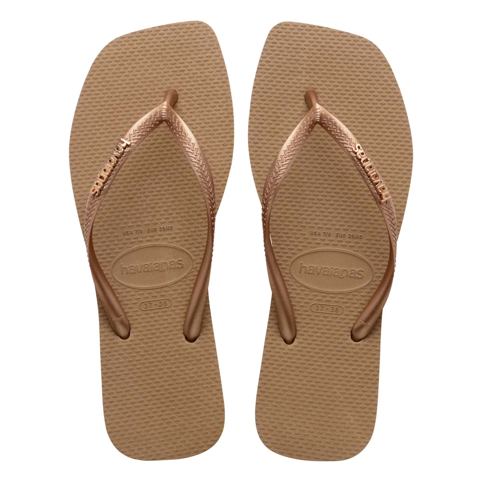 Havaianas - Chanclas de dedo metálicas con logotipo cuadrado | Rosa