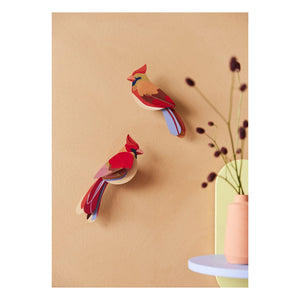 Studio Roof - Adornos de pared Cardenales - Set de 2 | Rojo