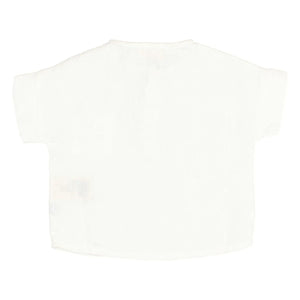 Búho - Camisa de lino para bebé | Blanco