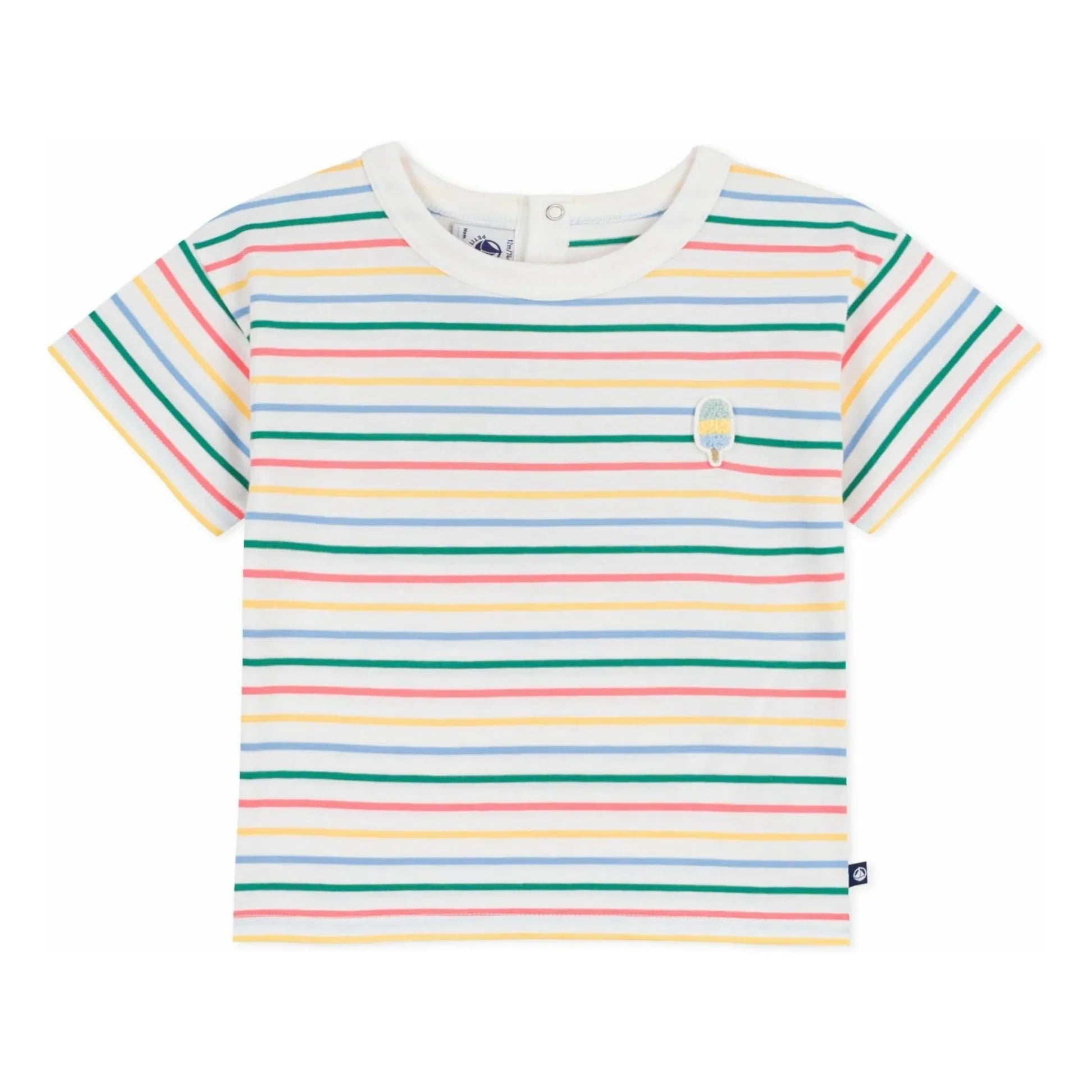 Petit Bateau - Camiseta con rayas Ice | Blanco