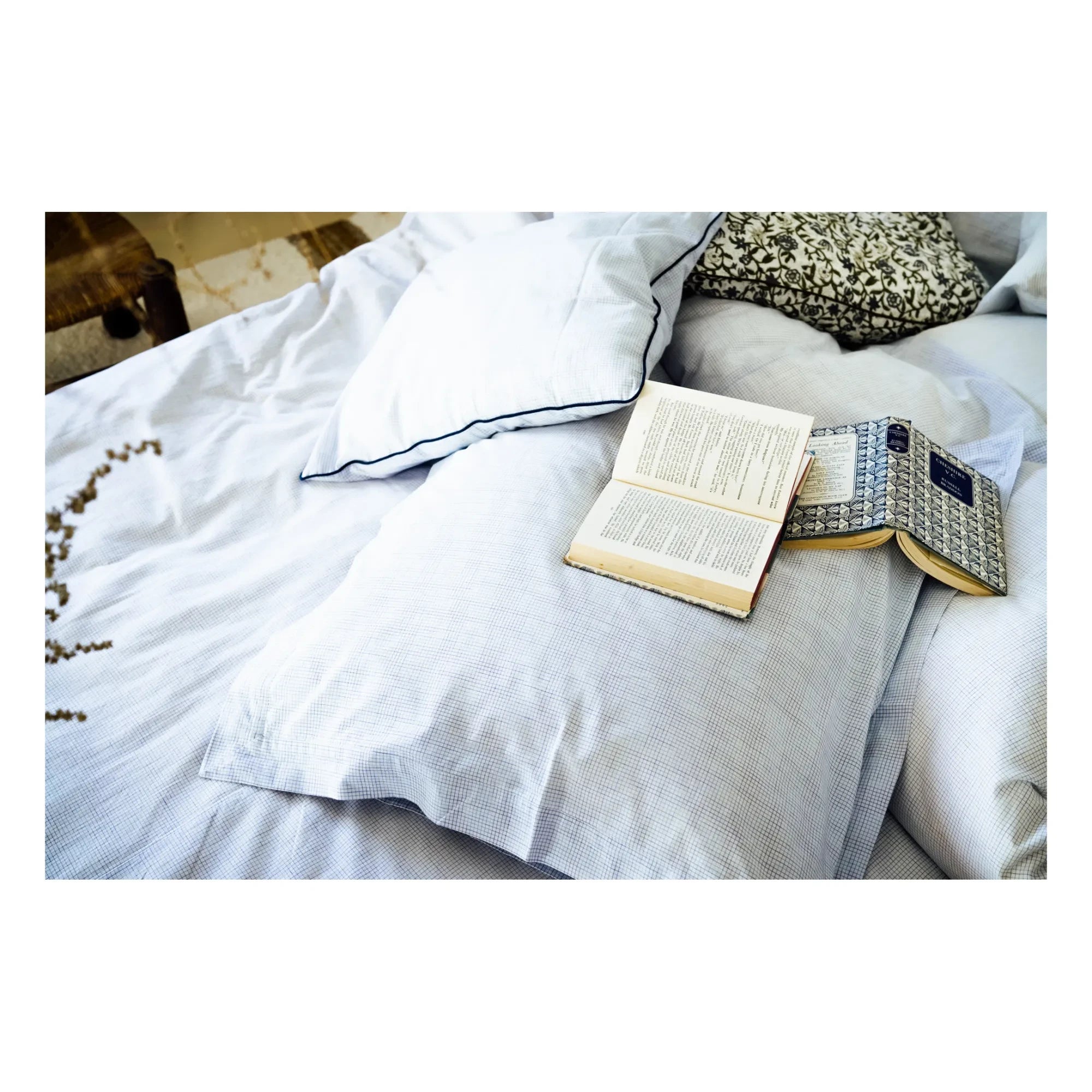 Scarlette Ateliers - Funda de almohada Paul de algodón tejida a mano - Juego de 2 | Azul claro