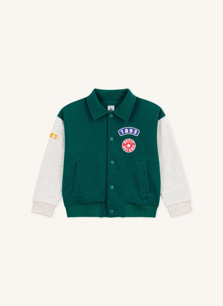 Petit Bateau - Chaqueta Teddy con Bloques de Color | Verde