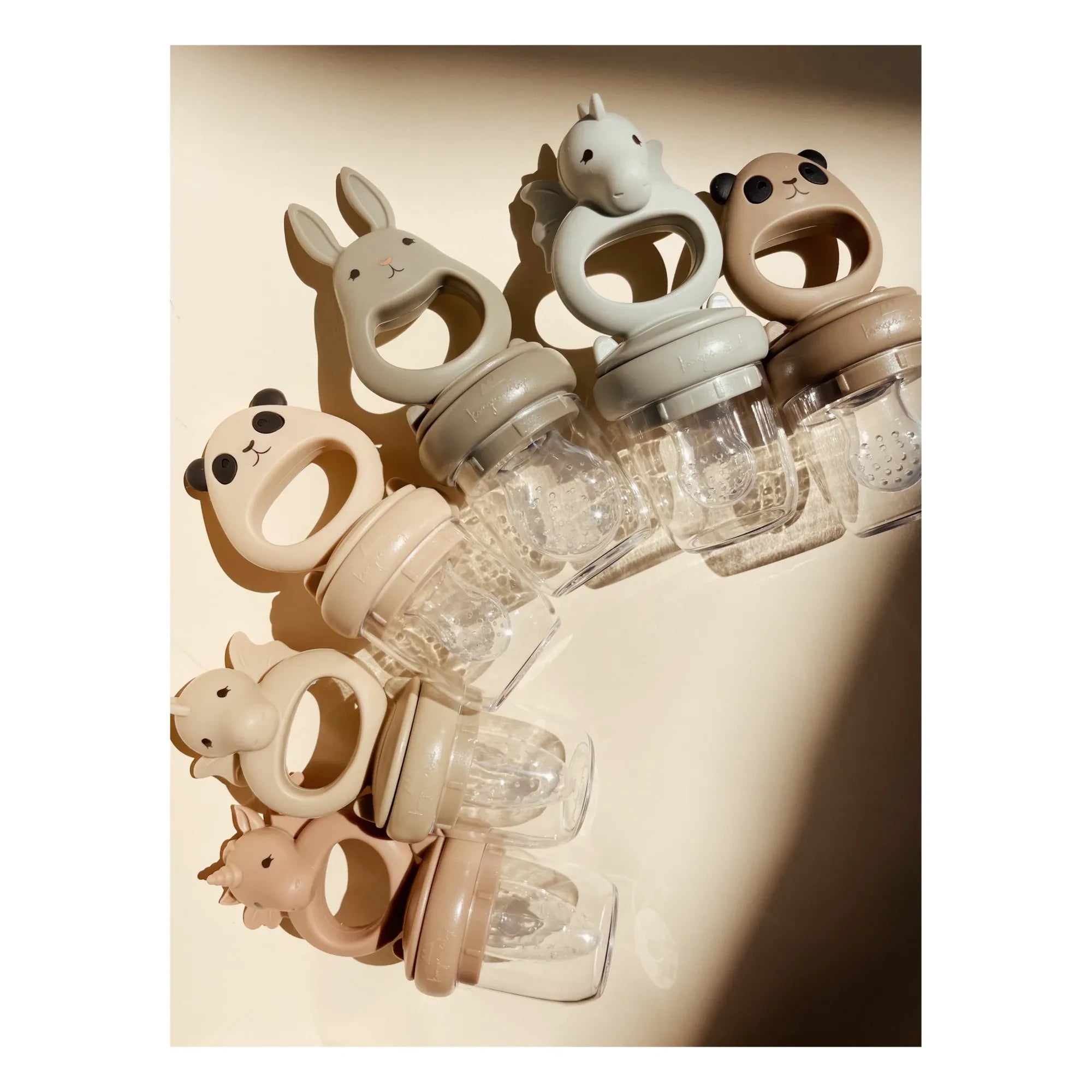 Konges Sløjd - Chupetes Dragón/Panda - Set de 2 | Beige
