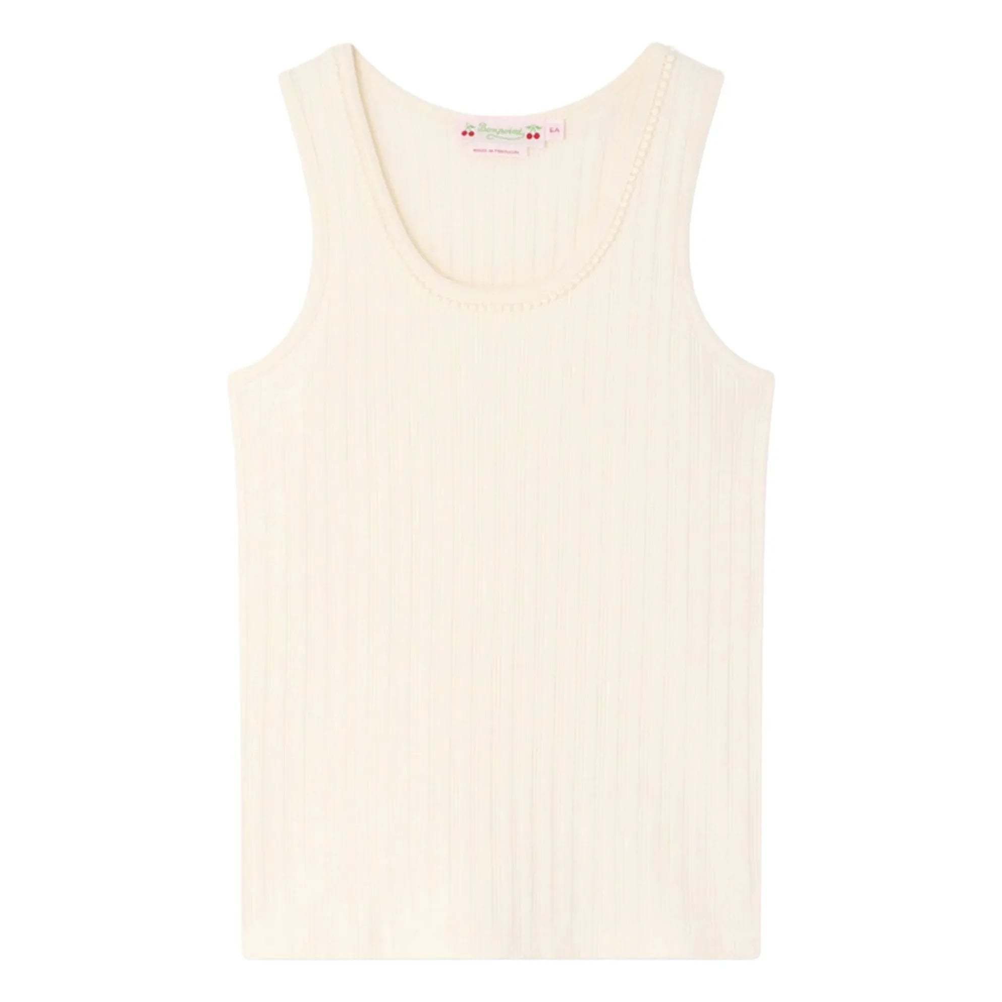 Bonpoint - Camiseta de tirantes de canalé Edina | Crema