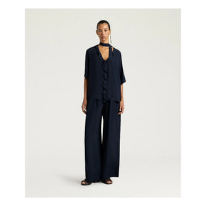 Momoni - Blusa de manga corta Salvia | Azul marino