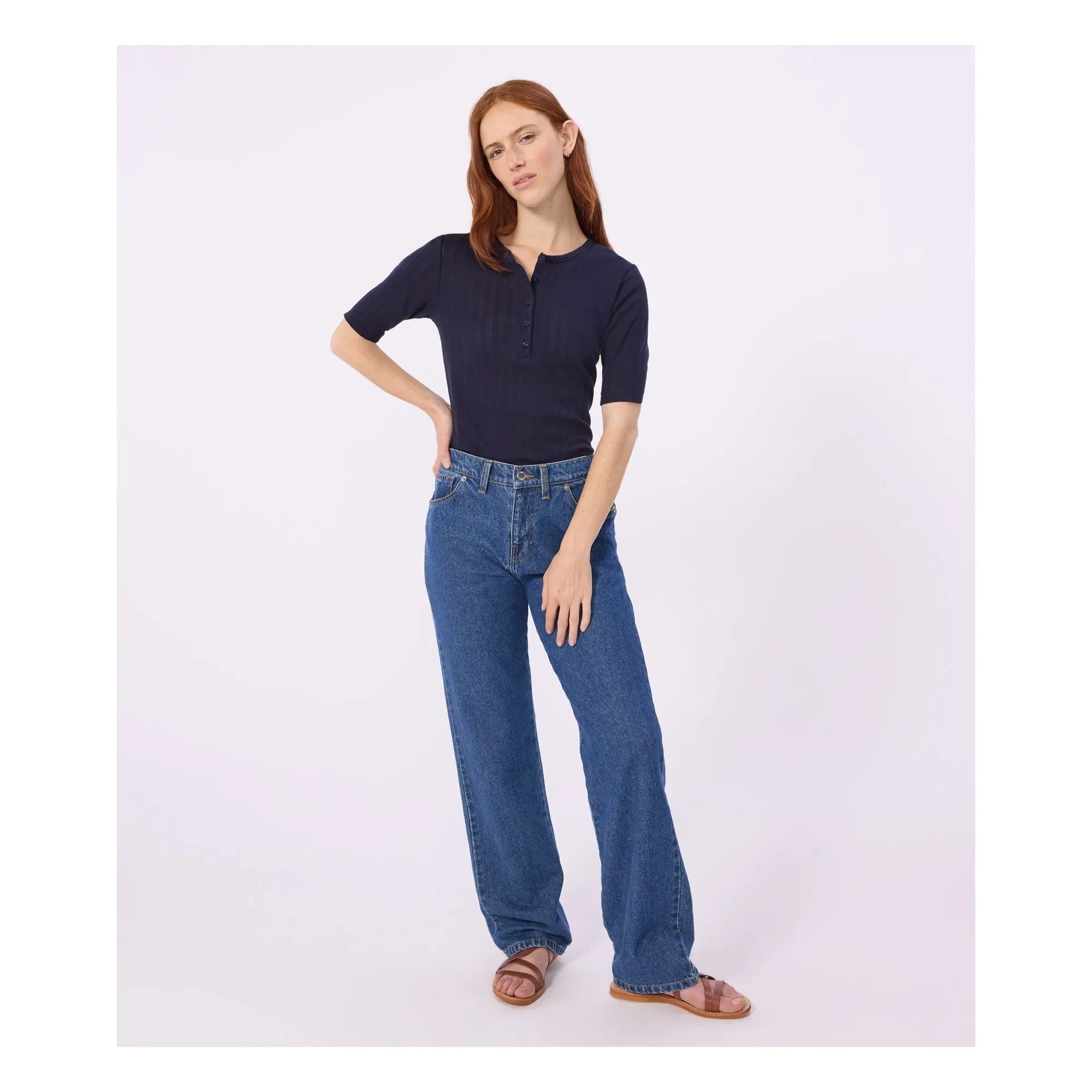 Petit Bateau - Camiseta tunecina de punto | Azul marino