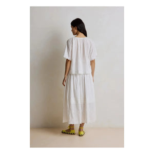 Hod - Blusa bordada con jade | Blanco