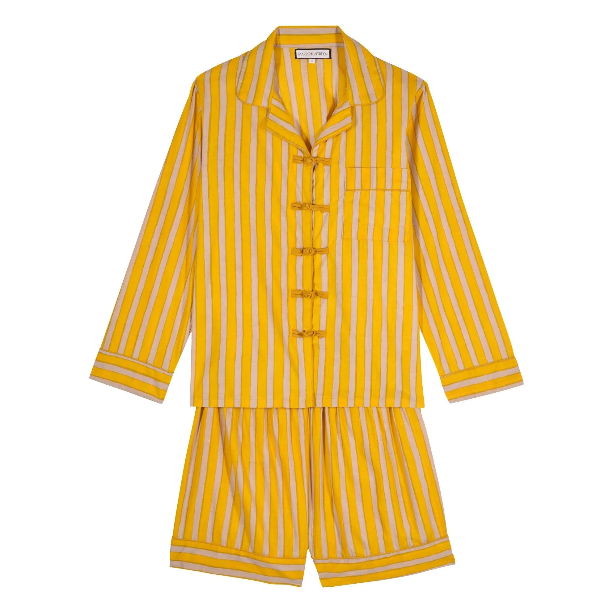 Maria de la Orden - Pijama de rayas de algodón Cali | Amarillo