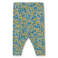 Tinycottons - Leggings florales acanalados de algodón orgánico | Azul