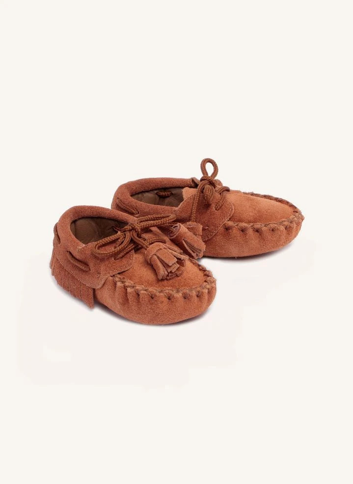 Pèpè - Mocasines de ante con flecos | Marrón