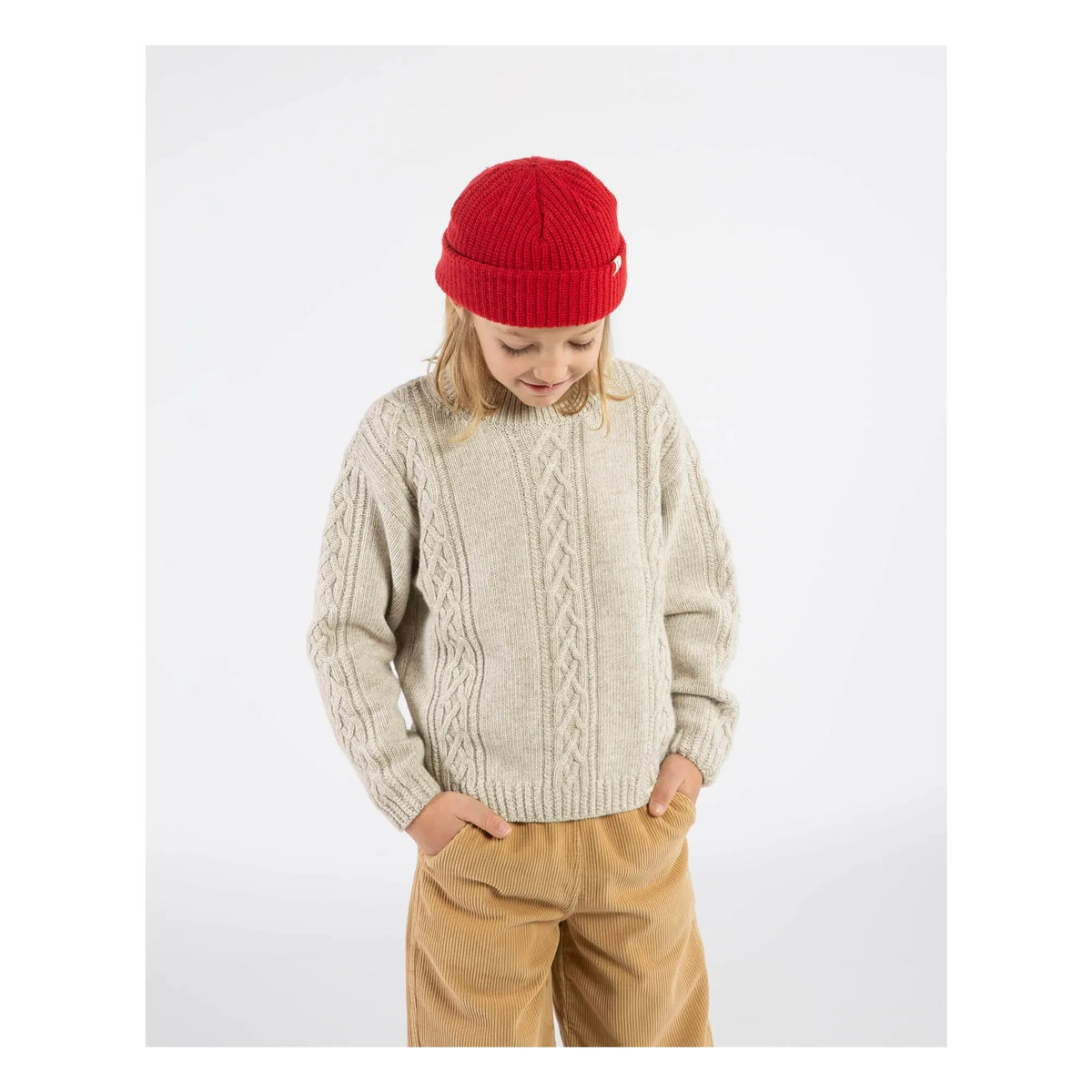 Matona - Jersey de punto trenzado de lana | Avena