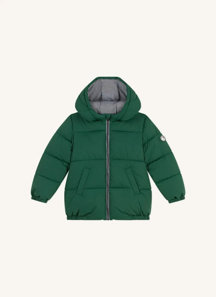 Petit Bateau - Chaqueta acolchada con estampado liso | Verde cromo