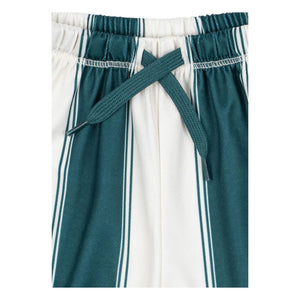 Konges Sløjd - Pantalones cortos de fibra reciclada a rayas verdes