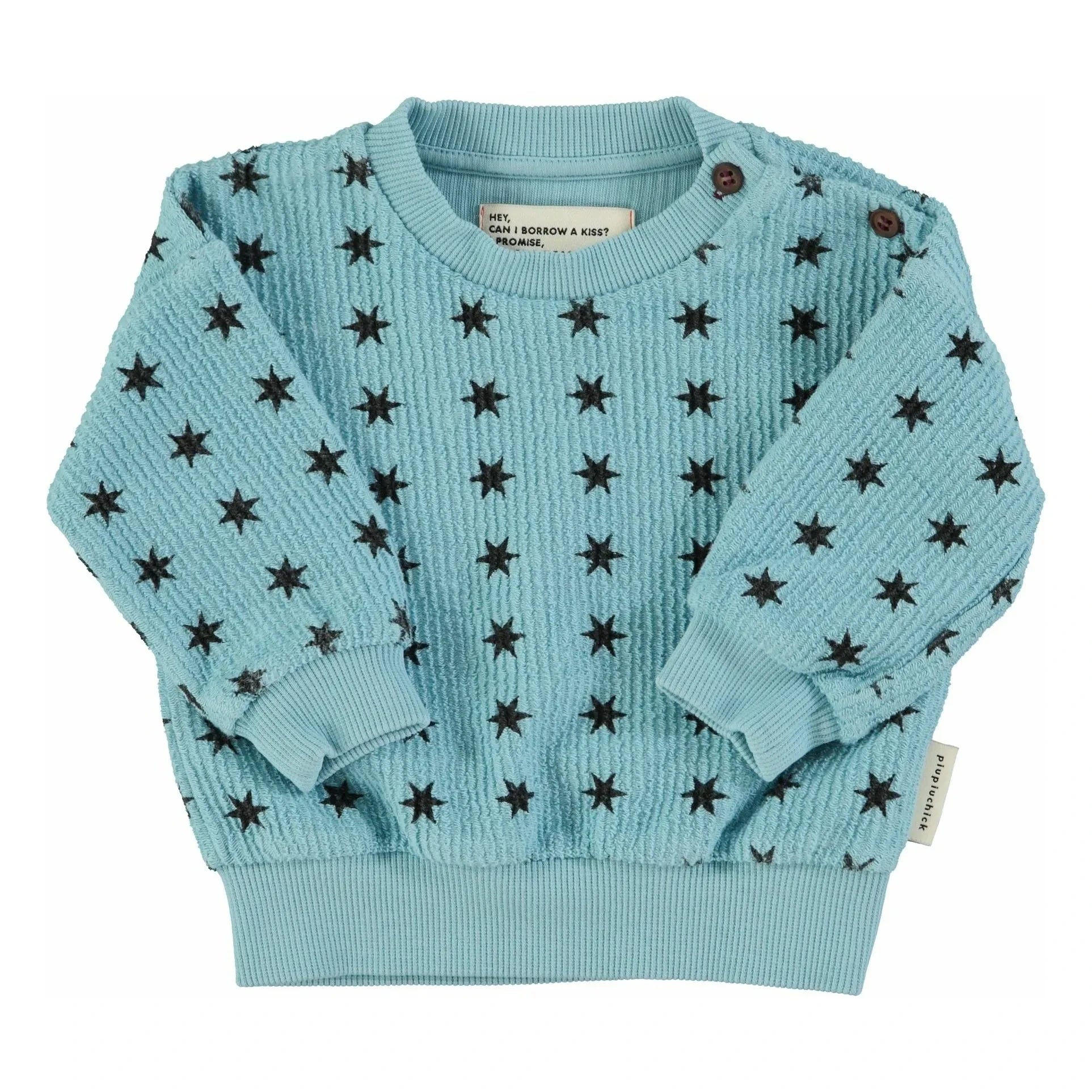 Piupiuchick - Sudadera con Estrellas a Rayas de Algodón Orgánico | Azul