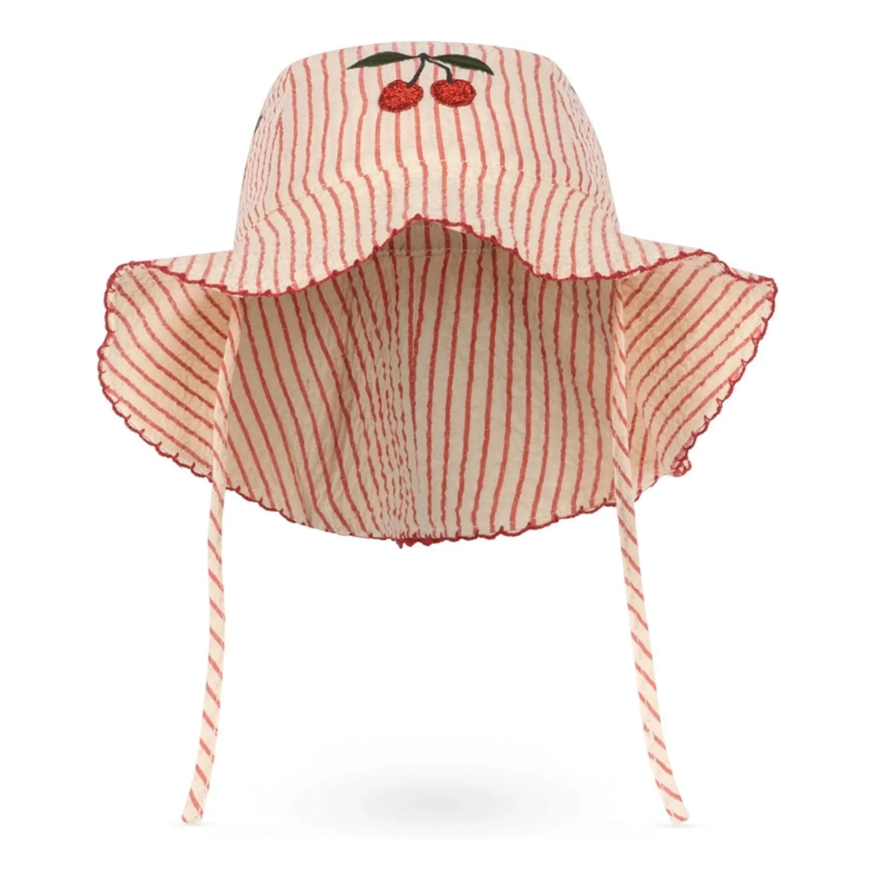 Konges Sløjd - Gorro de rayas de algodón orgánico Ellie | Rojo
