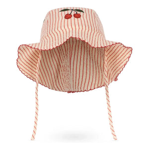 Konges Sløjd - Gorro de rayas de algodón orgánico Ellie | Rojo