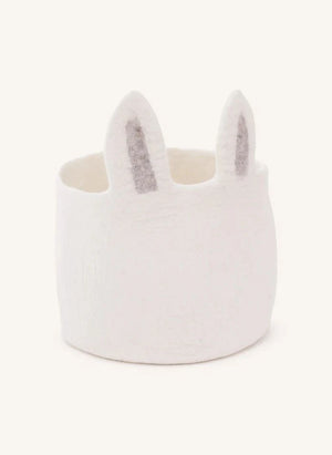 Muskhane - Pasu Bunny Cesta de almacenamiento de fieltro | Ecru