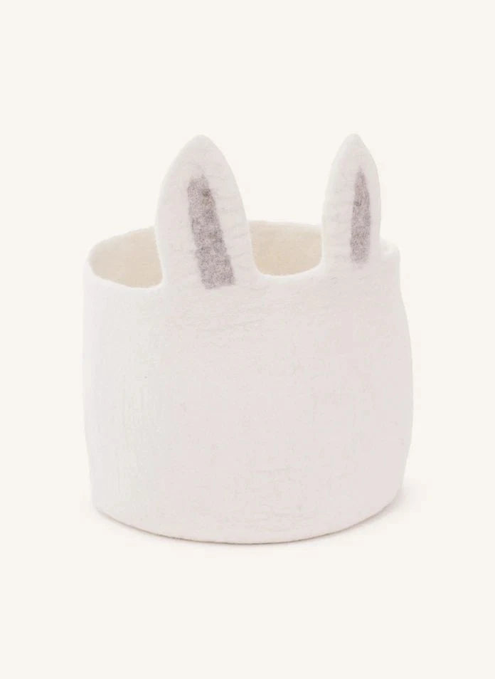 Muskhane - Pasu Bunny Cesta de almacenamiento de fieltro | Ecru