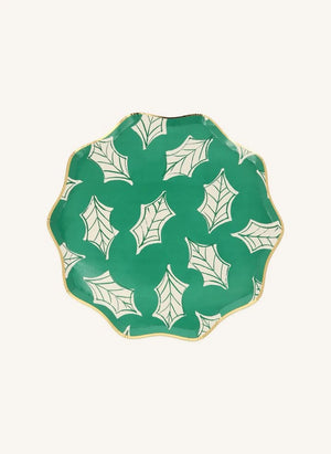 Meri Meri - Platos navideños de impresión en bloque - Paquete de 8