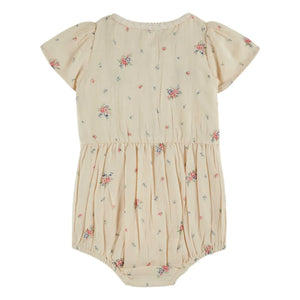 Emile et Ida - Mono de algodón orgánico arrugado con estampado floral | Crema