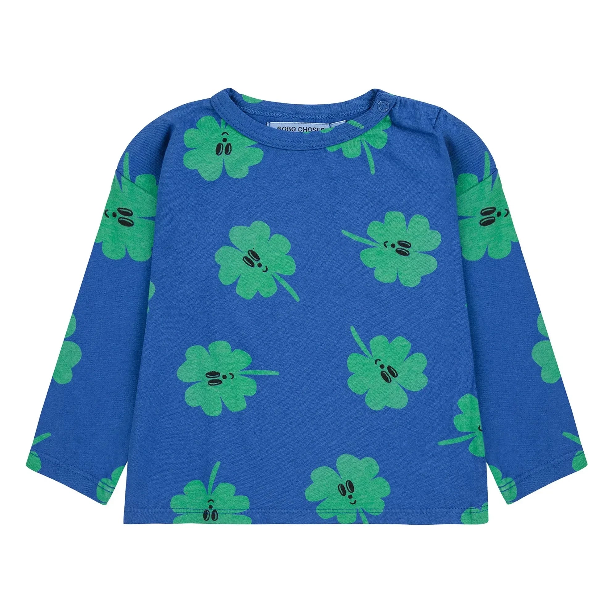 Bobo Choses - Camiseta Tréboles de Algodón Orgánico | Azul