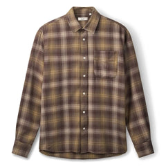 Forét - Camisa de Franela a Cuadros Ridge | Marrón Oscuro