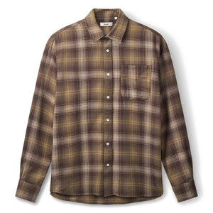 Forét - Camisa de Franela a Cuadros Ridge | Marrón Oscuro