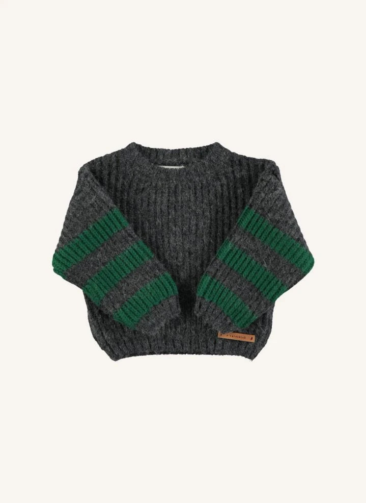 Piupiuchick - Jersey de lana a rayas | Gris oscuro