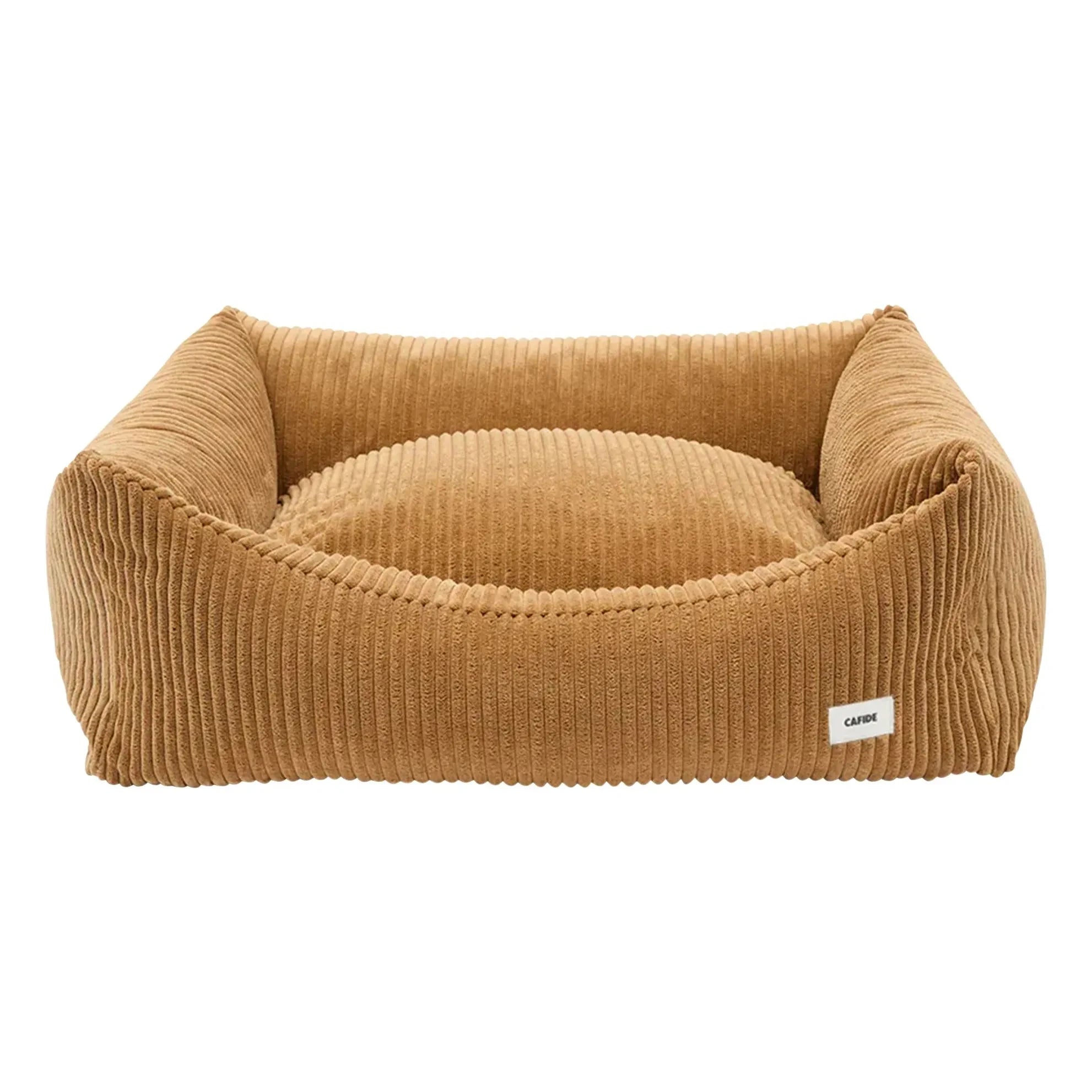 Cafide - Cama para perros de terciopelo Snozy | Mostaza