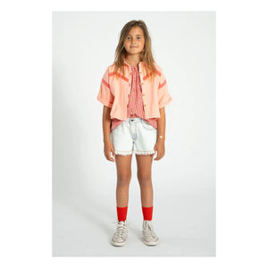 Piupiuchick - Chaqueta de sarga de manga corta geométrica | Coral