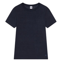 Petit Bateau - Camiseta de lino de punto | Azul marino
