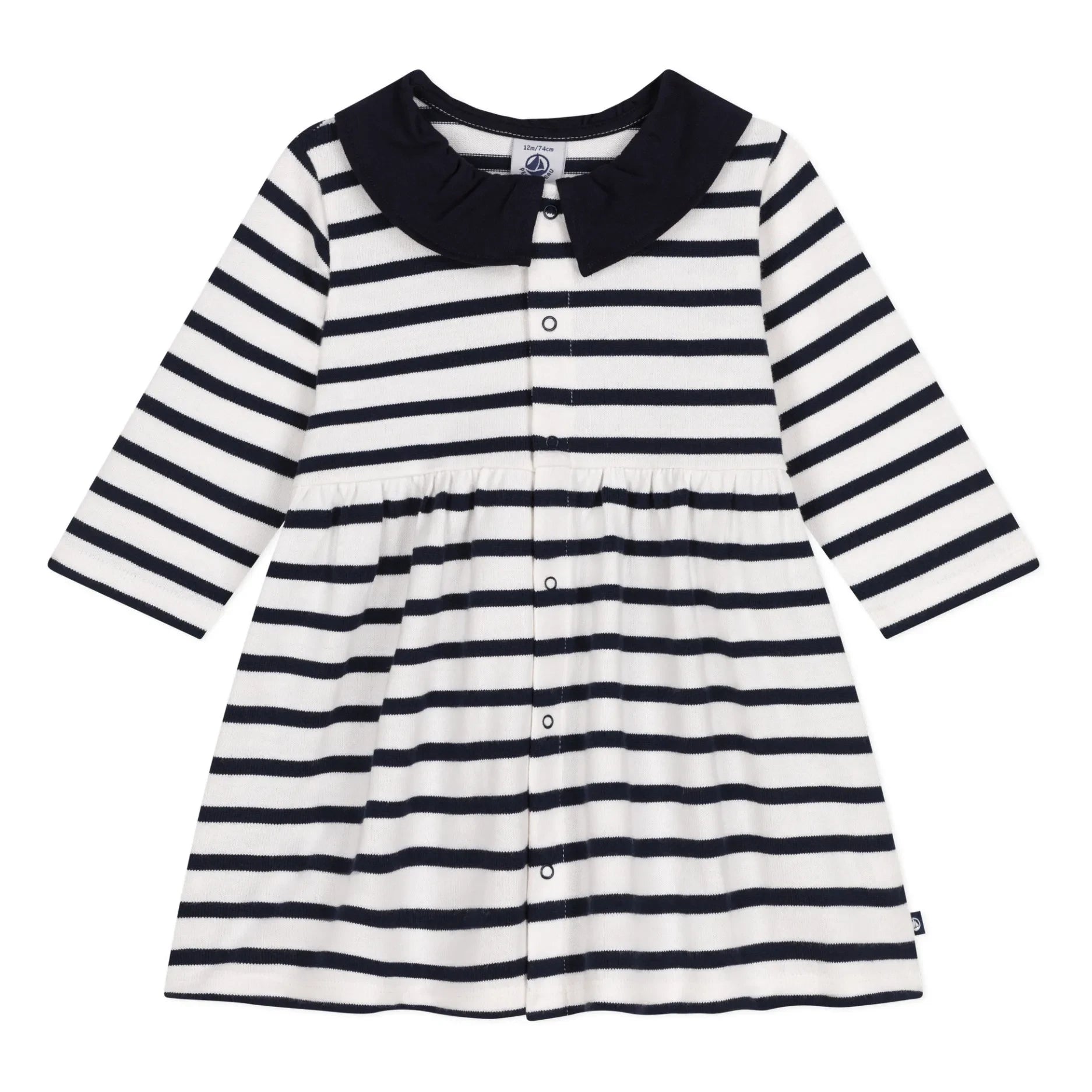 Petit Bateau - Vestido Marabout de rayas | Crudo