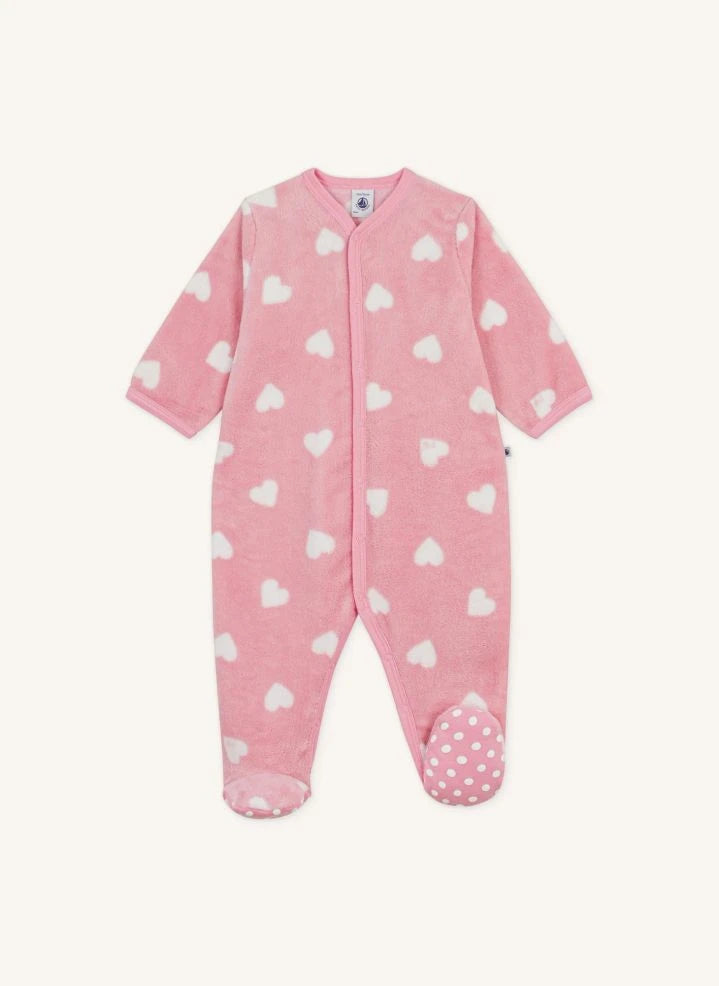 Petit Bateau - Polar Hearts Enterizo | Rosa
