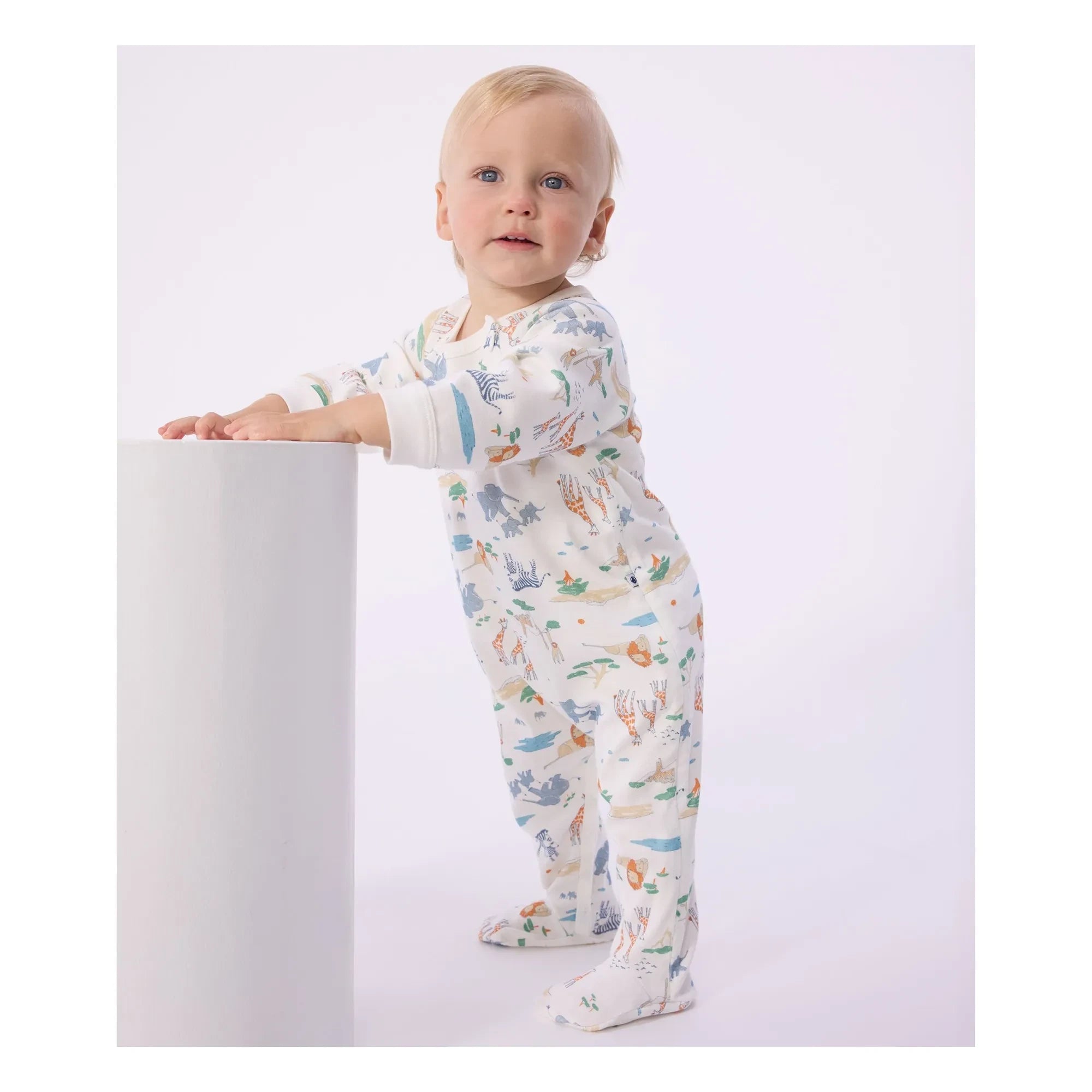 Petit Bateau - Pijama con cremallera Savane | Blanco