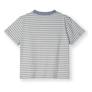 Gray Label - Camiseta Oversize a Rayas de Algodón Orgánico | Azul Glaciar