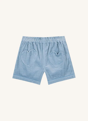 Bonton - Melanie Shorts de terciopelo | Azul claro