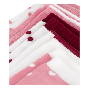 Petit Bateau - Calcetines con Corazones Pack de 5 | Rosa
