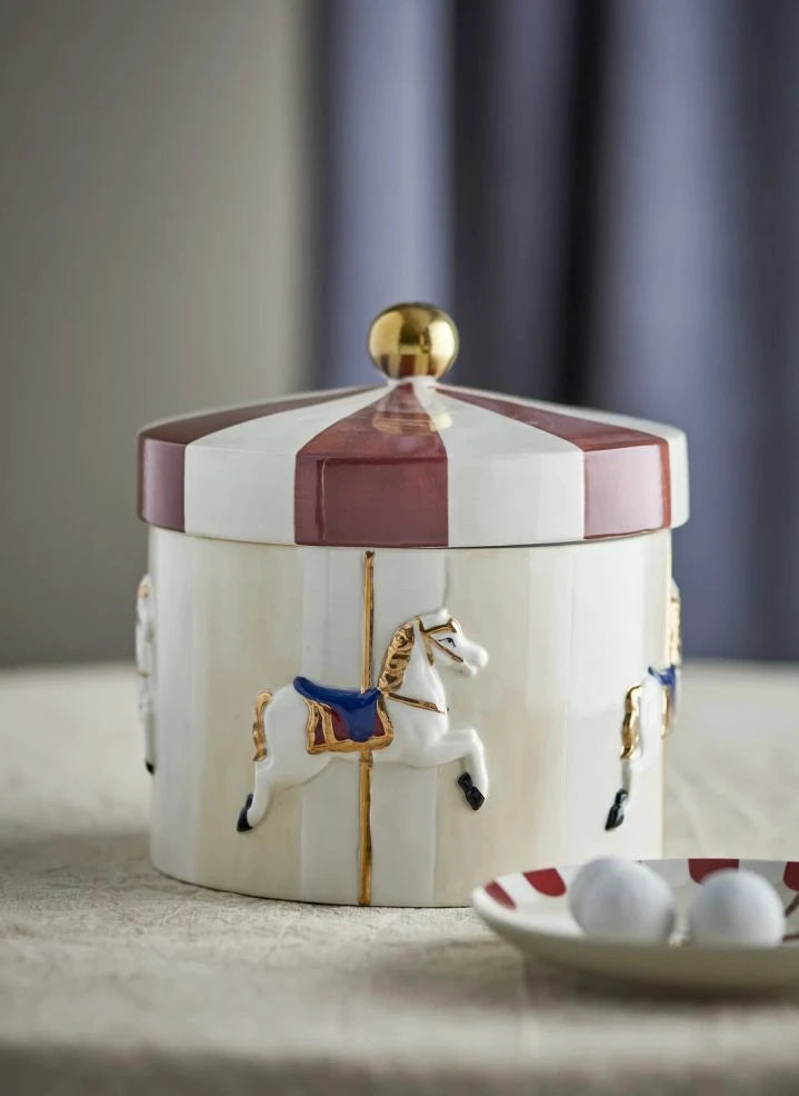 Bloomingville Mini - Caja de Almacenamiento de Carrusel | Beige